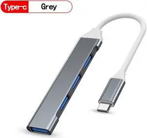 4Port USB 3.0 Hub USB Hub High Speed type c Splitter 5Gbps For PC Computer Accessories Multiport HUB 4 USB 3.0 2.0 Portsorange type-c Gray