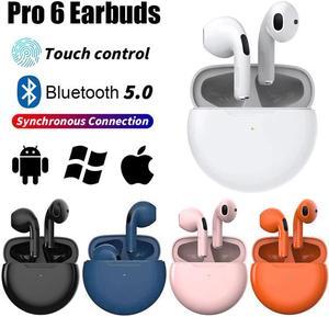 Pro 6 Earphone Bluetooth Headphones with Mic 9D Stereo Hifi Earbuds for iPhone IOS Android Wireless Bluetooth Headset Color: dark green (J6-Black)