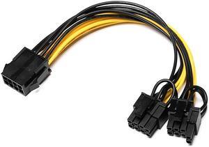 12V EPS CPU 8 Pin to Dual 8(6 2) Pin PCIE PCI Express Adapter for Graphics Card Power Extension Cable 20cm