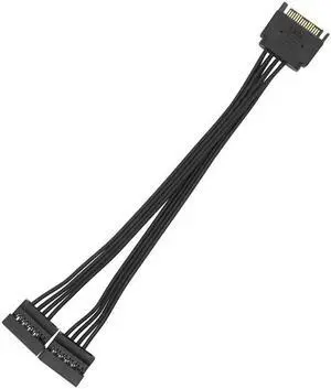 30CM SATA 15pin male to female power cable hdd ssd power supply cable computer connections(1 to 2sata female)