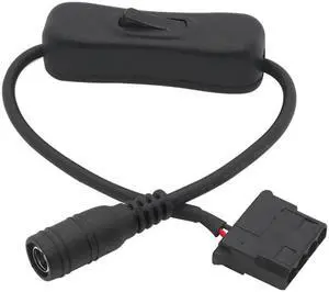 DC 5521 to Molex 4 Pin Power Supply Adapter Cable with Switch for Computer fan Surveillance cameras routers