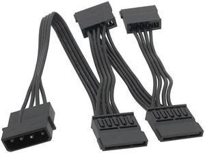 4 Pin Male to SATA 15 Pin Female Power Supply Cable 1 to 4 Cord Hard Drive IDE M-olex to 4-Port 15Pin SATA Power Cable 30 inch