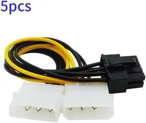 1 Pcs 18cm 8Pin to Dual 4Pin Video Card Power Cord 180W Y Shape 8 Pin PCI Express To Dual 4 Pin M-olex Graphics Card Power Cable
