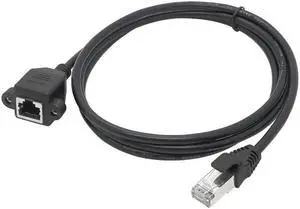 RJ45 Short Cable Male To Female Screw Panel Mount Ethernet LAN Network Extension Cable Rj45 Female To Male Cable (50cm)