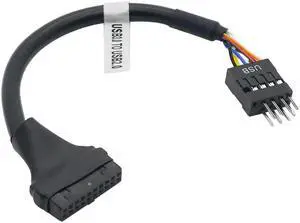 10pcs/lot 15CM Mainboard Motherboard USB 3.0 20 Pin Header Male to USB 2.0 9 Pin Female Adapter Cable Housing For Desktop