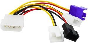 1pcs 4-Pin Molex To 3-Pin Fan Power Cable Adapter Connector 12v*2 / 5v*1 Computer Cooling Fan Cables for CPU PC Case Fan
