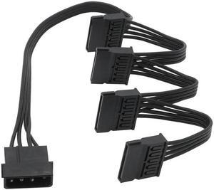 M-olex 4pin IDE 1 to 4 SATA 15Pin Hard Drive Power Supply Splitter Cable for DIY PC Sever 18AWG 4-pin to 15-pin Power