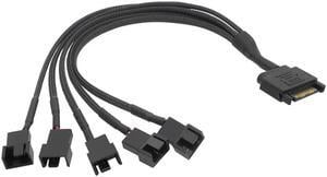 Fan Extension Power Splitter Cable Connector PC 1 to 5 4-Pin Cooling Hub Splitter Cable 12V SATA Power Supply Adapter(Five)
