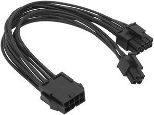 CPU 8Pin To 8+4pin Power Supply Extension Cable Cord Lead Sleeve Black 20cm