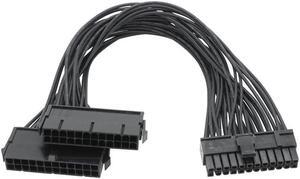 ATX 24Pin Power Supply Synchronizer Male to Female Mining 24 Pin Y Splitter Dual PSU Extension Cable For Computer Adaptor 30CM