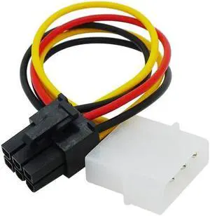 1PCS 4 Pin M-olex to 6 Pin PCI-Express PCIE Video Card Power Converter Adapter Cable PC Computer Accessories