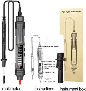Smart Digital Multimeter Non Contact Voltage Detector Pen Auto Range Resistance NCV High Precision Multimetro Voltmeter Tester(TS20A Crocodile Clip)