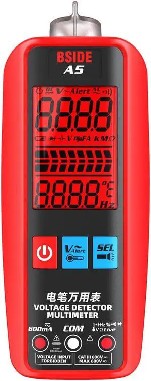 A5 Professional LCD Multimeter Esr Meter Voltage Detector Pen Ammeter Ohm Hz Capacitance Tester Continuity Beep Function