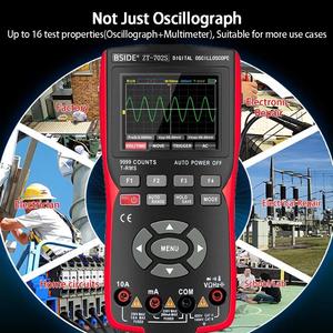 2-in-1 Digital Oscilloscope 48M/S 10MHZ PC Waveform Data Storage Multimeter TRMS Auto Range MultiTester  Electrician Tools