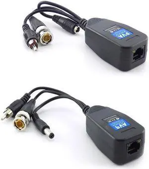 1 Pairs 3 in 1 Passive Power Video Balun Male BNC Connectors Converter Supply Passive Transceiver for CCTV HD Camera DVR L19