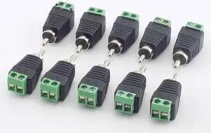 10pcs/lot Coaxial Cat5 Cat6 to RCA Male Screw Terminal CCTV Camera Connector Adapter for Video Monitoring Accessories