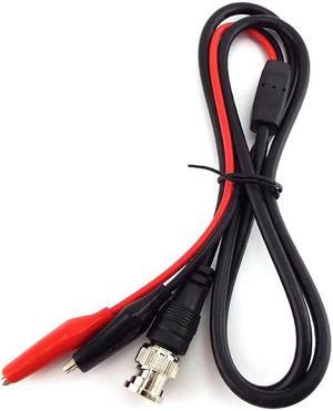 1M 5.0mm Crocodile Clips Wire Male Plug to Dual Alligator Clip Oscilloscope Test Probe Lead Cable