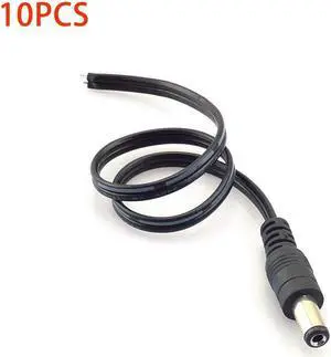 10pcs DC Power Cable DC Male Adaptor Power Supply Plug 5.5mmx2.1mm Jack Cable for CCTV Camera Security led strip light L19 10pcs DC Power Cable DC Male Adaptor Power Supply Plug 5.5mmx2.1mm Jack Cable for CCTV Camera Security led strip light L19