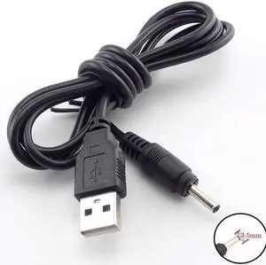 3.5mm Mirco USB Charger Cable DC Power Supply Adapter Charger Flashlight Head lamp Torch light 18650 Rechargeable Battery L19(1m)