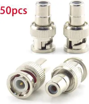 50pcs male TO RCA female Plug COAX Adapter Connector Adapter F/M Couple for  CCTV  Video Camera Security System L19