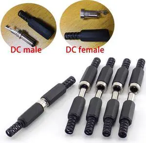 DC Power DC Male DC Female Connectors DC Jack Plug Terminals 5.5mm 2.1mm DIY Wire Cable Adapter For CCTV Camera Accessories(10pcs dc male) DC Power DC Male DC Female Connectors DC Jack Plug Terminals 5.5mm 2.1mm DIY Wire Cable Adapter For CCTV Camera Accessories(10pcs dc male)