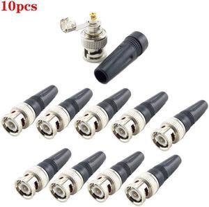 Male Plug Adapter Connector Twist-on Coaxial RG59 Cable For CCTV Camera Video Audio Connector 10pcs/Lot