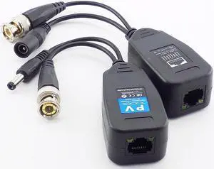 1 Pair(2pcs) Passive CCTV Coax BNC Power Video Balun Transceiver Connectors to RJ45 BNC male for CCTV video Camera L19