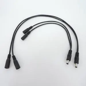 12v 2A 2 way 1 male 2 female DC Power Splitter adapter Cable connector Plug extension for CCTV LED strip light 5.5mmx2.1mm L1(0.3m)
