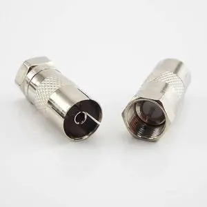 2/5/10pcs Nickel-plated F Type Male Plug Connector Socket to RF Coax For TV Aerial Female RF Adapter Adaptors L1(2PCS)