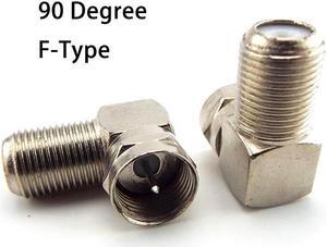 2/4/10pcs 90 Degree F-Type Male to Female Plug Connector TV Aerial Antenna Right Angle Adapter Plug To Socket Coax Cable(4pcs)
