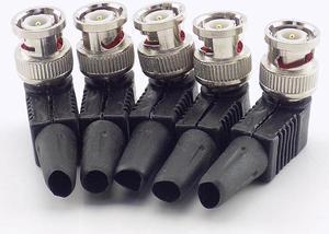 5pcs BNC Male Connector Bending Angle Plug Adapter Twist-on Coaxial Cable for CCTV Camera Surveillance Video Audio