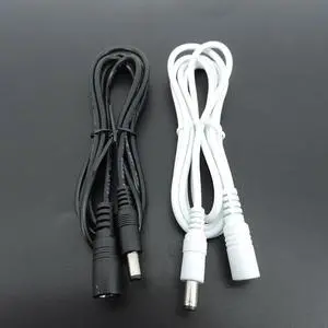 1/1.5/5m white black DC Power supply Male to female connector Cable Extension Cord Adapter Plug 20 22awg 5.5x2.1mm for strip L(Black  20awg)
(1.5M)