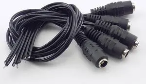 5pcs DC Power Female Cable 12V Plug DC Adapter Cable Plug Connector for CCTV Camera LED Strip Plug 5.5*2.1mm
