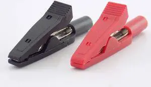 2mm Banana plug Alligator Clip Test lead Connector Cable Crocodile Insulated Probes Adapter for Multimeter Alligator Pen L19(1 pcs Red)