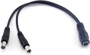 5.5mm*2.1 DC 12V 1 Female to 2 Male way connector Splitter Plug DC Power Supply extend Cable for Camera led strip light L19