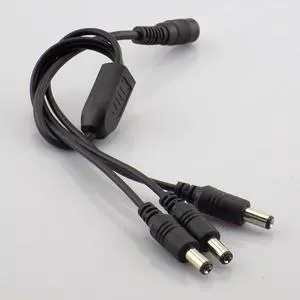 50pcs 2.1*5.5mm 1 Female to 3way Male Splitter Extension cord Cable for CCTV Camera Accessories DC Power Supply 12V Pigtail L19