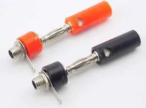 4mm Plug Female Insert Connector Banana Socket Female Male Set Connector Nickel Plated DIY Connectors L19(one set black)