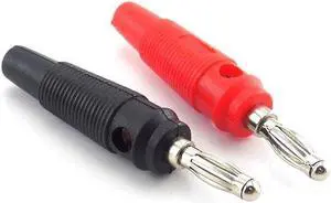 4mm Banana Plug Connector Adaptor Red Black Solderless Side Stackable For Speaker Video Audio AV DIY Connectors L19(1pcs Black)