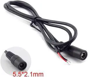 0.25M/0.5M/1M DC 12V 22AWG 5.5*2.1mm Power Cable Extension Female Connector Power Supply Adapter for CCTV Camera LED Strip Light(0.25M)