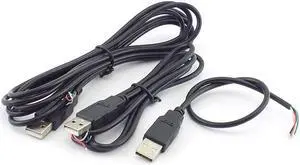 0.3/1/2M DIY Micro USB A Male 4 Pin Wire Data Cable Connector extension Cord Power Supply Adapter for USB fan Devices L19(0.3m)