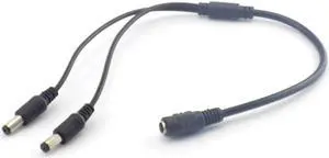 12v DC 1 Female To 2 Male Connectors Splitter Plug Cable 5.5mmX2.1mm Dc Power Plug Cable for Cctv Camera Surveillance L19
