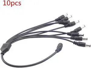 10pcs 1 Female to 8 Male Splitter Cable Plug adapter connector wire 12V DC Power Supply Adapter for Camera led strip light L19