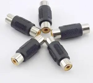 2/5Pcs CCTV RCA Female to RCA Female Coupler Connectors Audio Video Av Cable Jack Plug Adapter Plug For Cctv Camera System L19(5pcs)