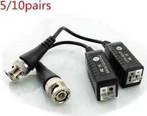 5/10pairs Enhanced Twisted Bnc Cctv Video Balun Passive audio camera Transceiver Utp Balun Bnc Mail To Cat5 Cctv Cable L19(10pairs)