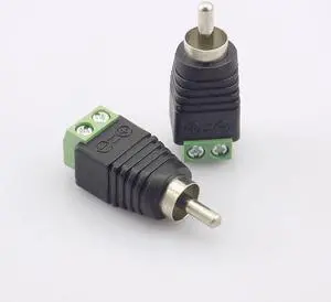 100pcs Coax Cat5 RCA Male Connector Coax AV Plug Adapter BNC UTP Video Balun camera Connector RCA Adapter Plug L19