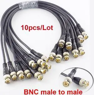 0.5M/1M/2M/3M BNC Male to BNC Male Cable Cord For BNC Adapter Home Extension Connector Adapter wire for CCTV Camera(0.5M 10pcs)