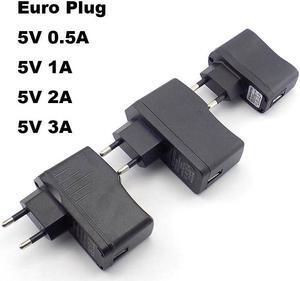 AC 110V-240V  to DC 5V 0.5A 1A 2A 3A USB to Euro Plug Adapter USB Charger Power Supply Universal Travel Charging(EU(5V 3A)