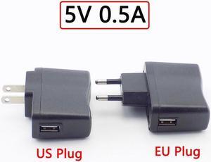 Micro USB Port Power Adapter 5V 0.5A Supply For Strip LED Lamp Light Charging AC to DC 100V 240V 500mA DC USB Charger Head(US Plug)