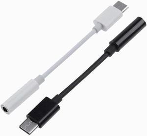 Type C to 3.5mm Jack Aux Audio Extension Cord Usb C To 3.5MM Headphone Earphone Connector Adapter Cable L1 Black)
