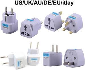 Universal US/UK/AU/DE Plug Adapter USA To Euro Europe Travel Wall AC Power Charger Adapter Converter 2 Round Pin Socket (DE)(1pcs)